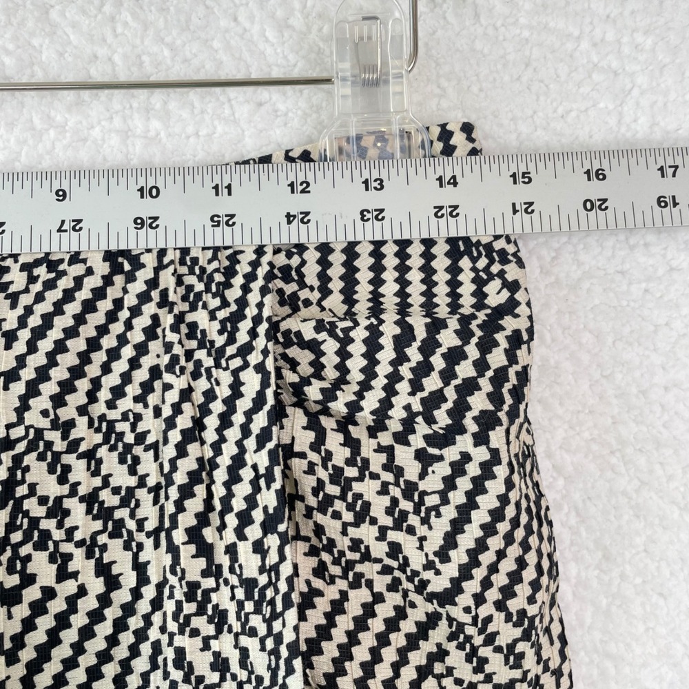 Part Two AlexandraPW SK Black Cream Chevron Zigzag Draped Pencil Skirt 36 - Picture 4 of 10